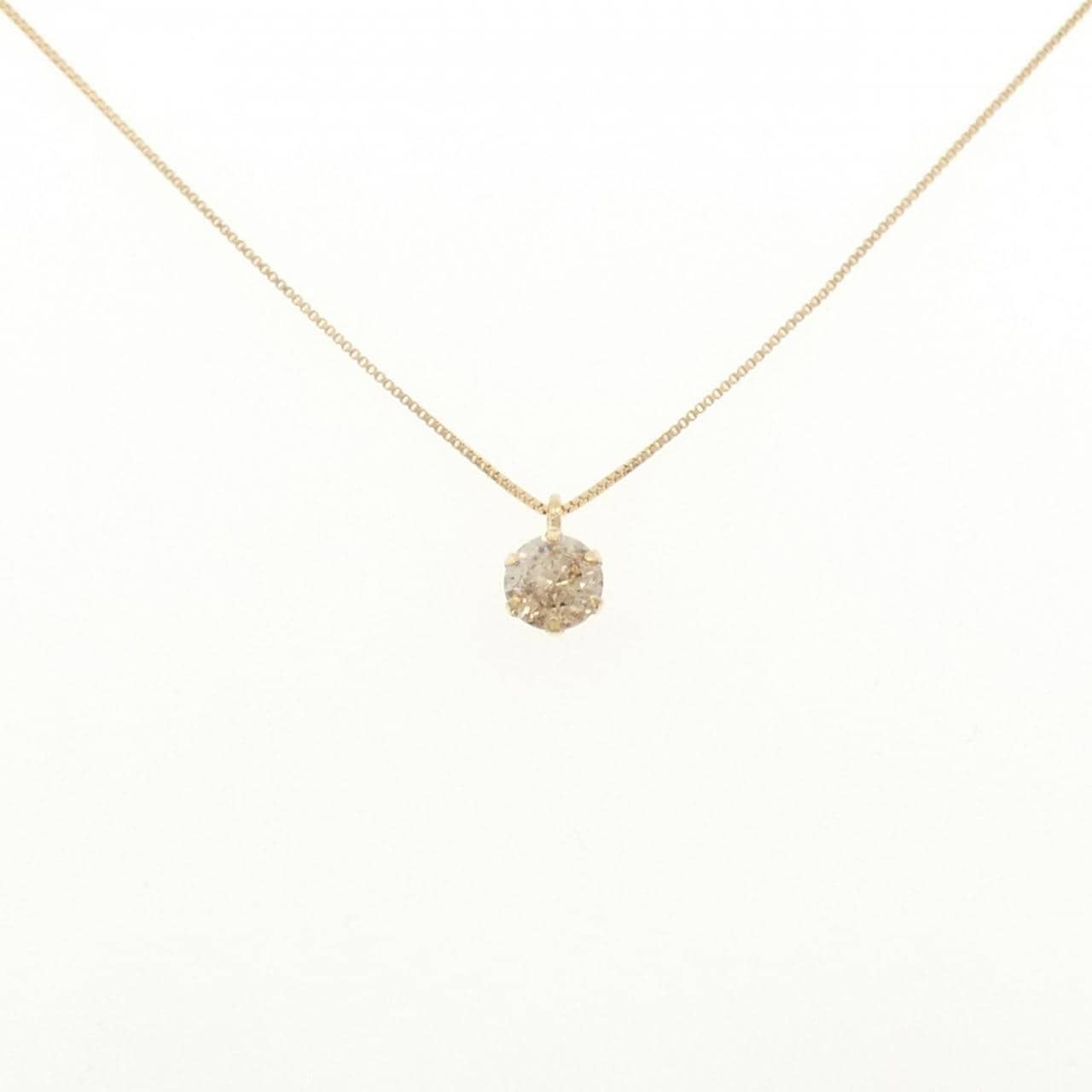 K18YG Solitaire Diamond Necklace 0.20CT