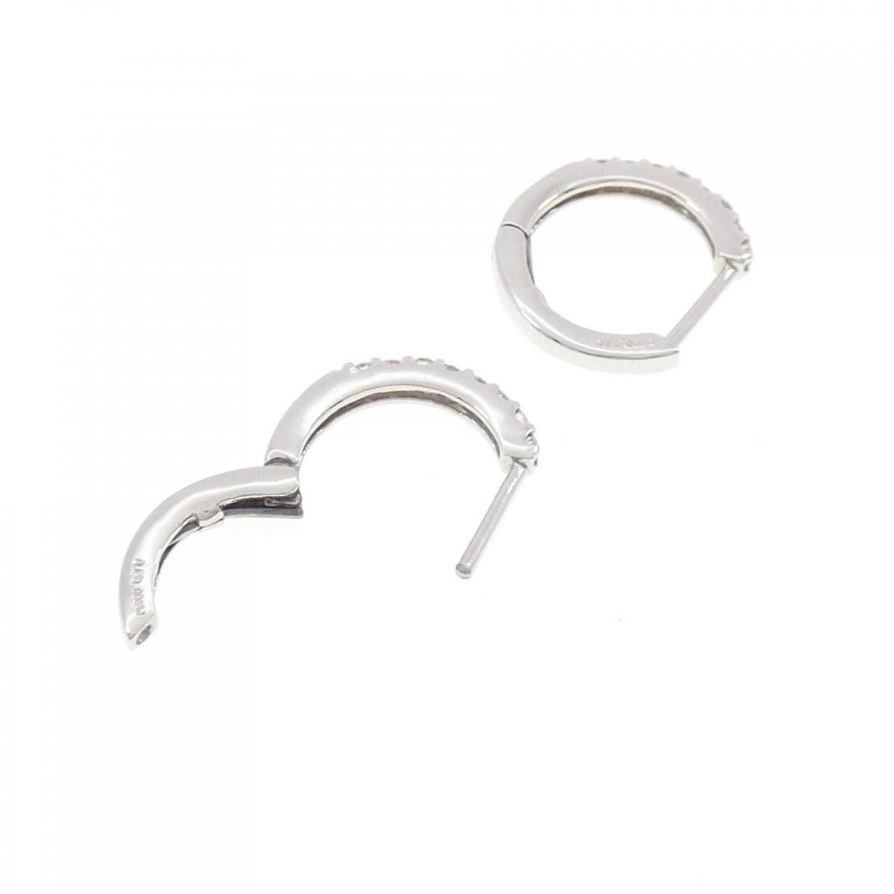【新品】PT900 フープ ダイヤモンド ピアス 0.20CT