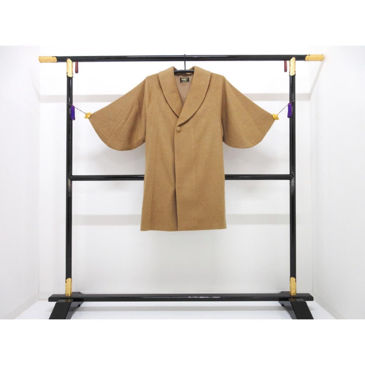 【新品】お洒落コート アルパカ混 シャルム加工 ヘチマ衿