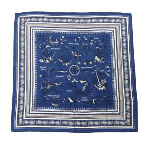 エルメス HERMES TATOUAGES MARINS BANDANA H243374S カレジェアン140 ショール