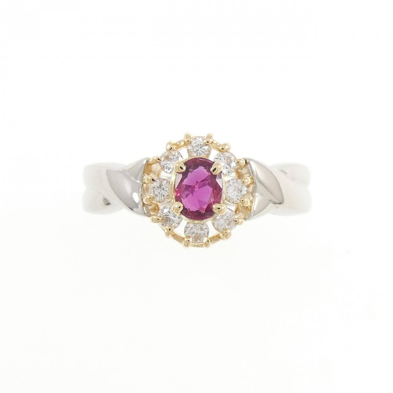 PT900/K18YG ルビー リング 0.31CT