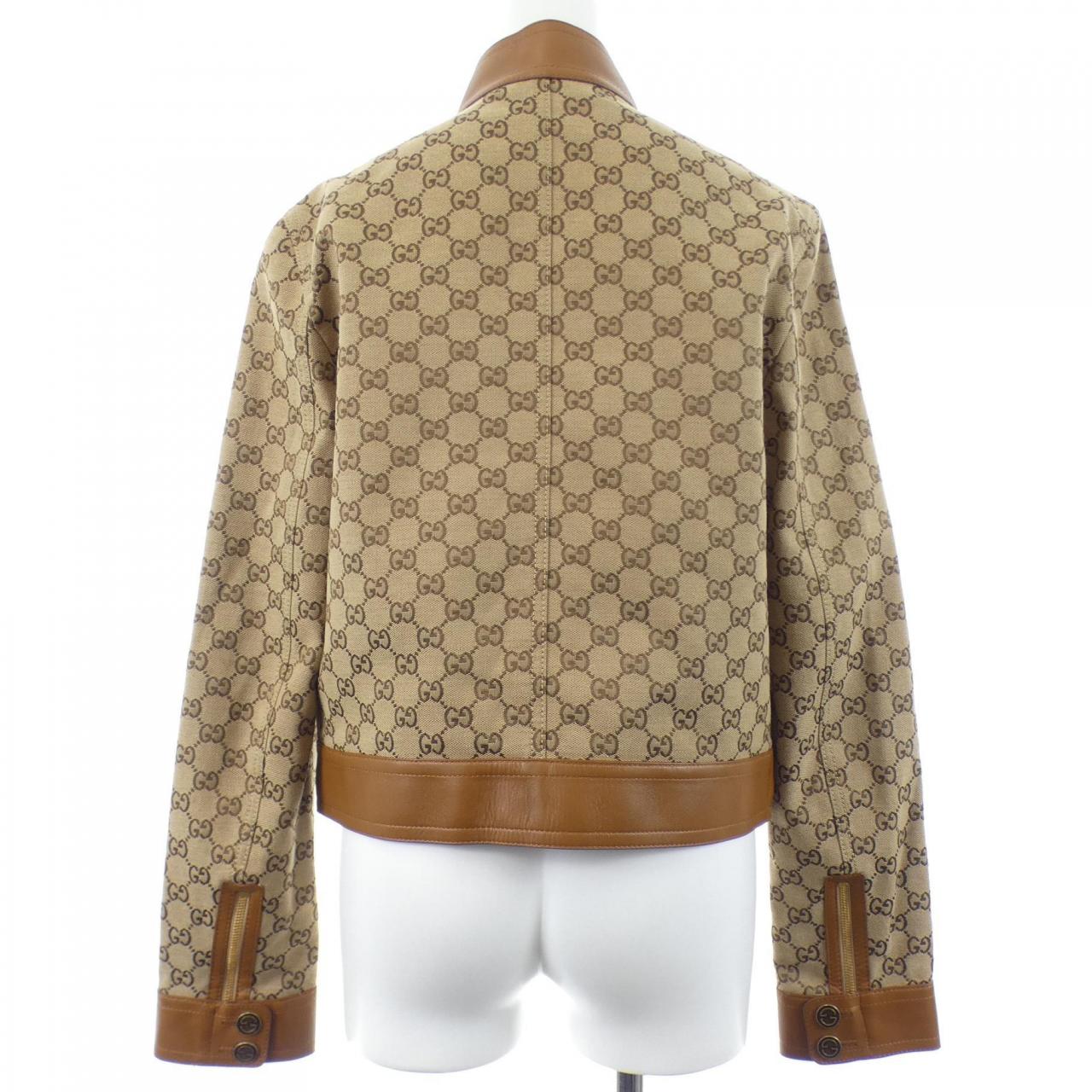 グッチ GUCCI レザー トリム GGキャンバス 681034 Z8AV6 ジャケット