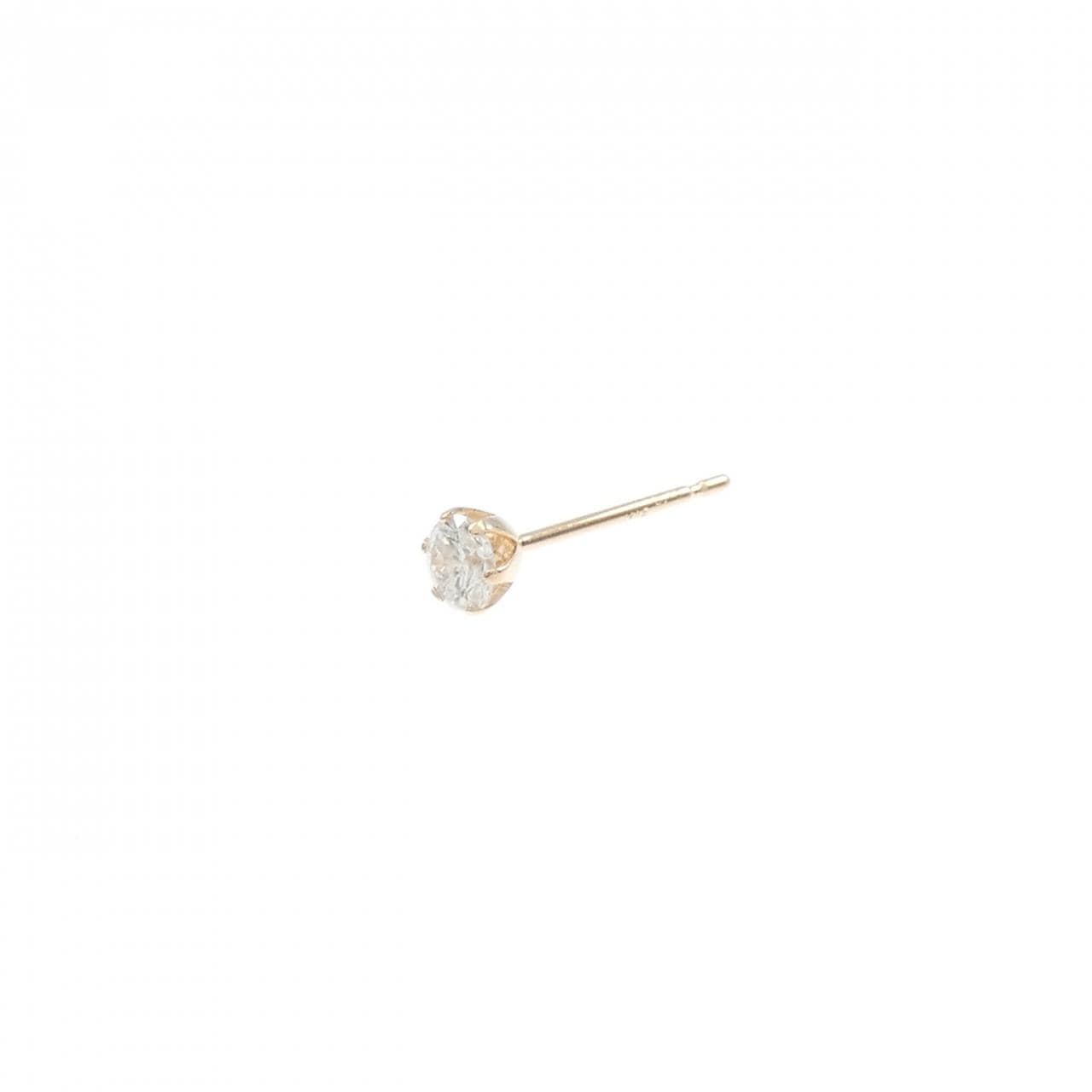K18PG ソリティア ダイヤモンド ピアス 0.15CT 片耳