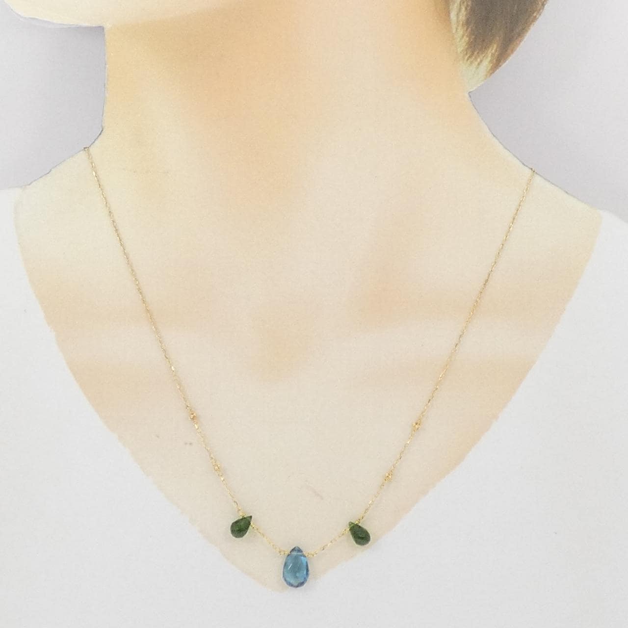 K18YG ブルートパーズ ネックレス