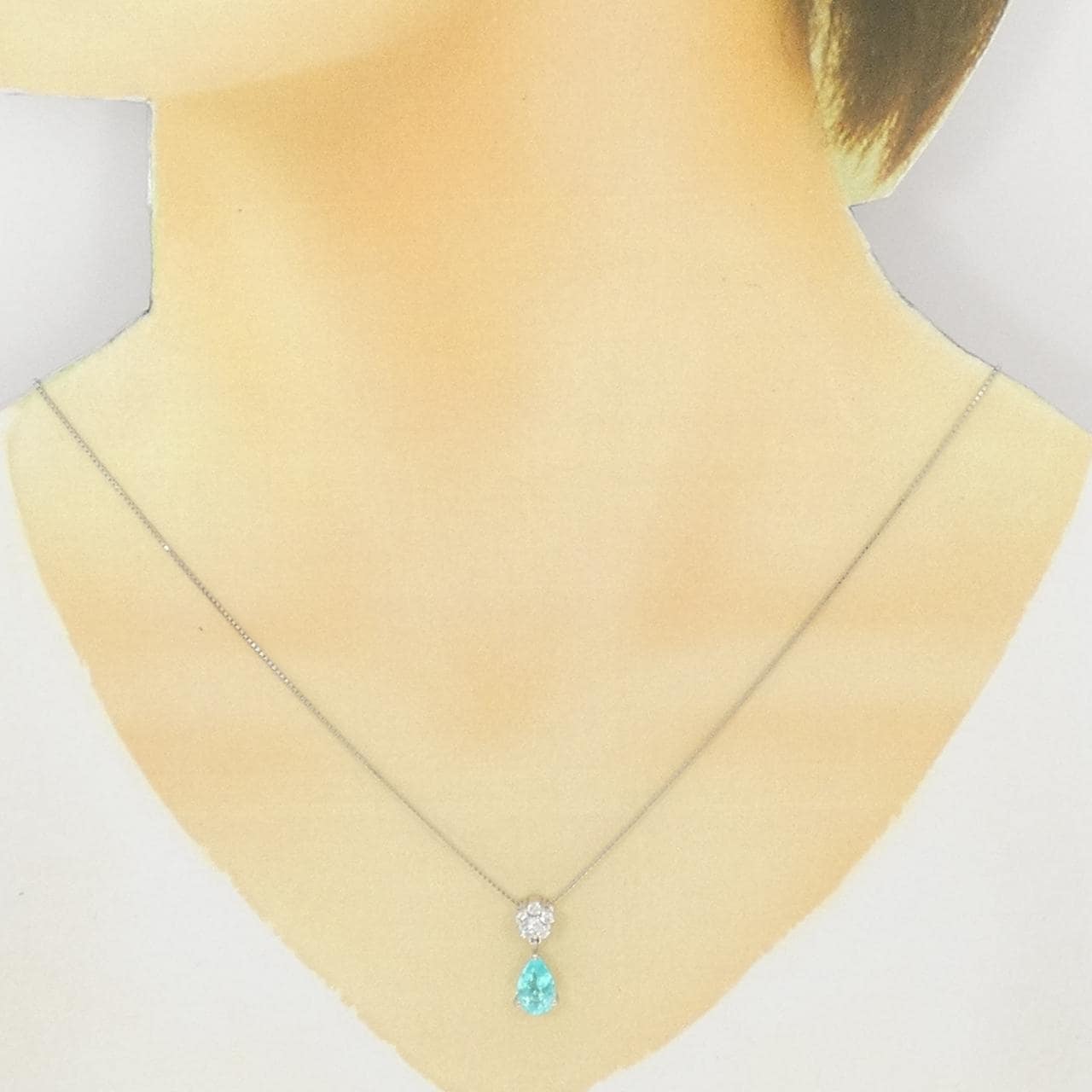 PT900/PT850 フラワー パライバトルマリン ネックレス 1.16CT