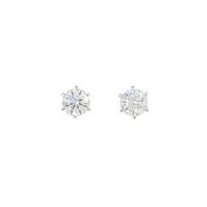 【リメイク】PT900/ST ダイヤモンド ピアス 0.340CT 0.343CT D-E SI2 EX H&C