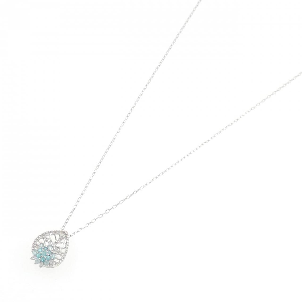 K18WG トルマリン ネックレス 0.13CT