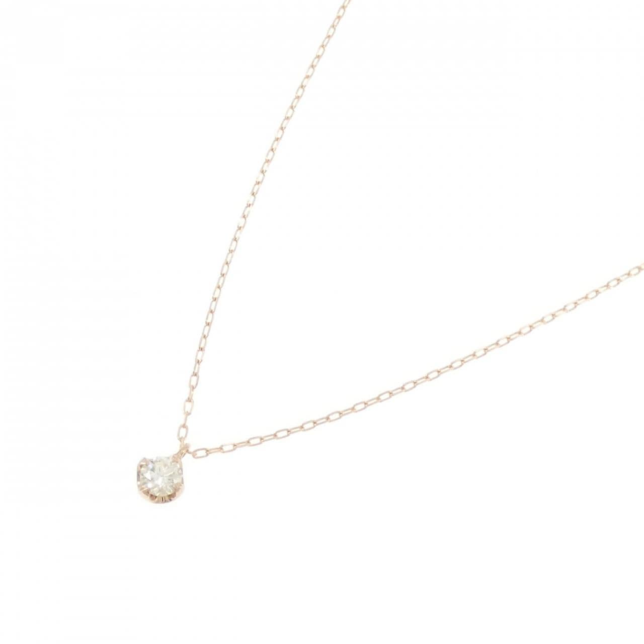 K18PG ソリティア ダイヤモンド ネックレス 0.20CT