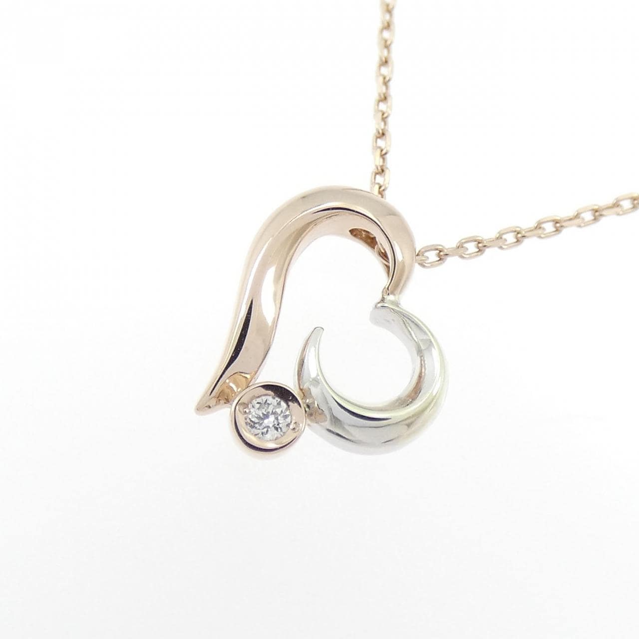 スタージュエリー ハート ダイヤモンド ネックレス 0.01CT
