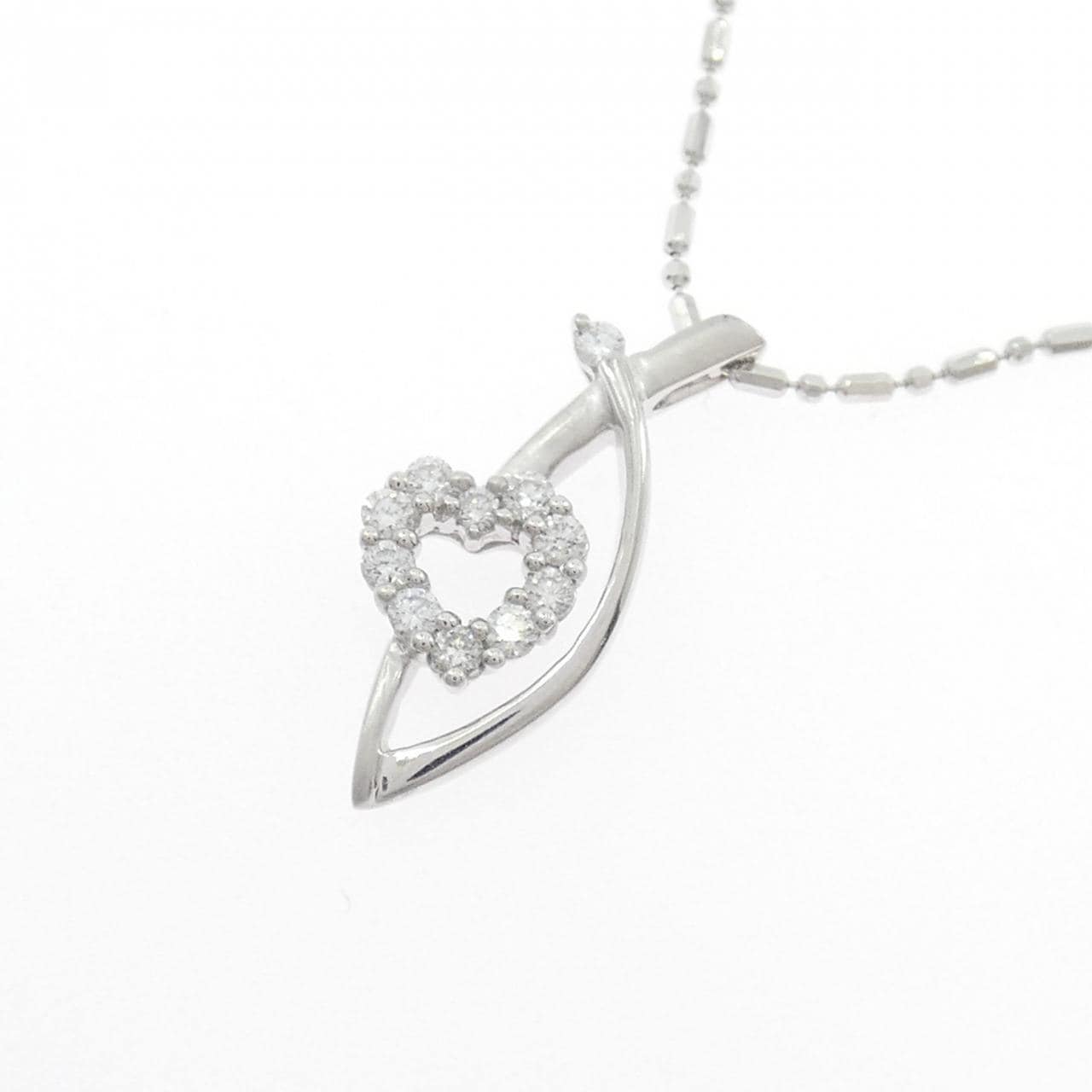 750WG ハート ダイヤモンド ネックレス 0.18CT