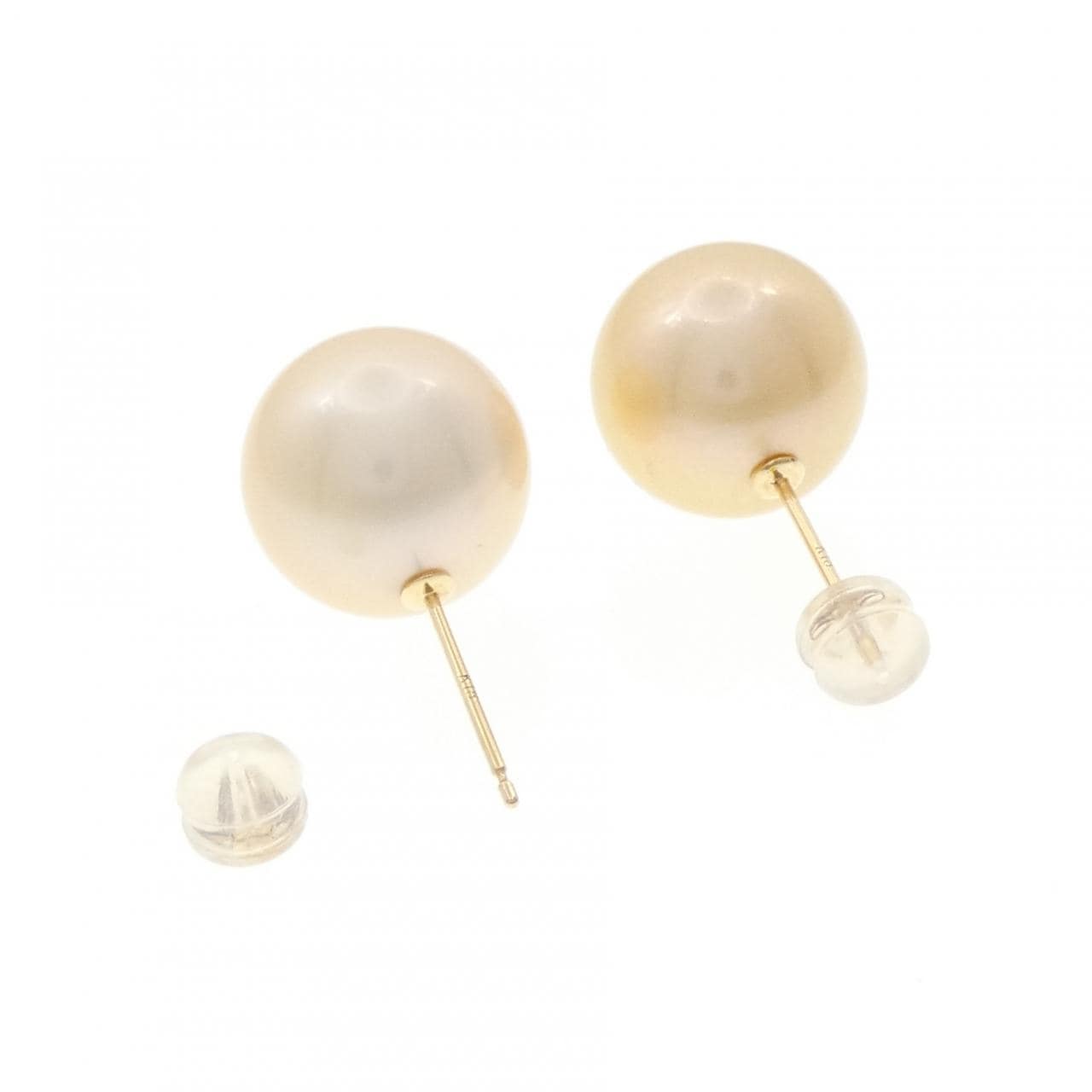 K18YG 白蝶パール ピアス 13.6mm