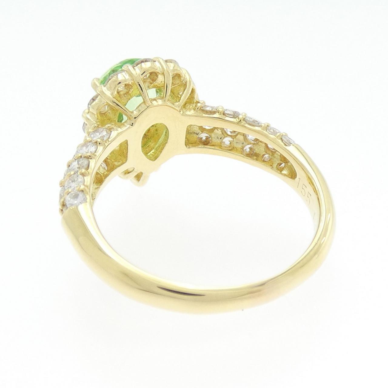 K18YG Green Garnet Ring 1.55CT