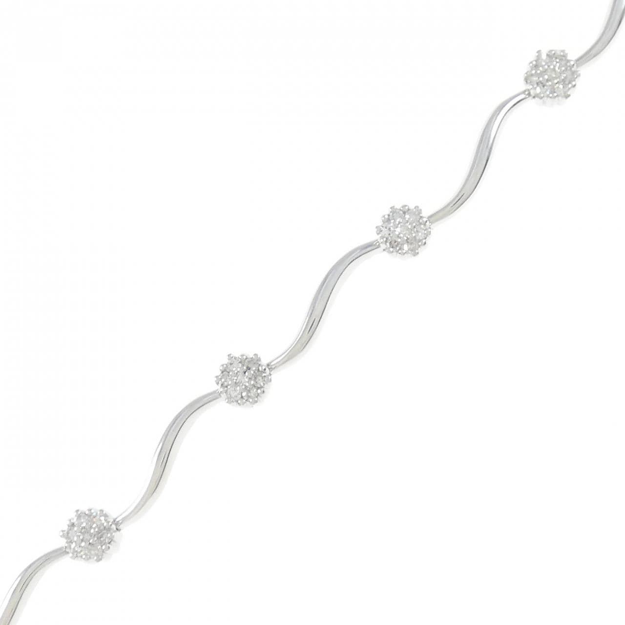 K14WG flower Diamond bracelet 0.23CT