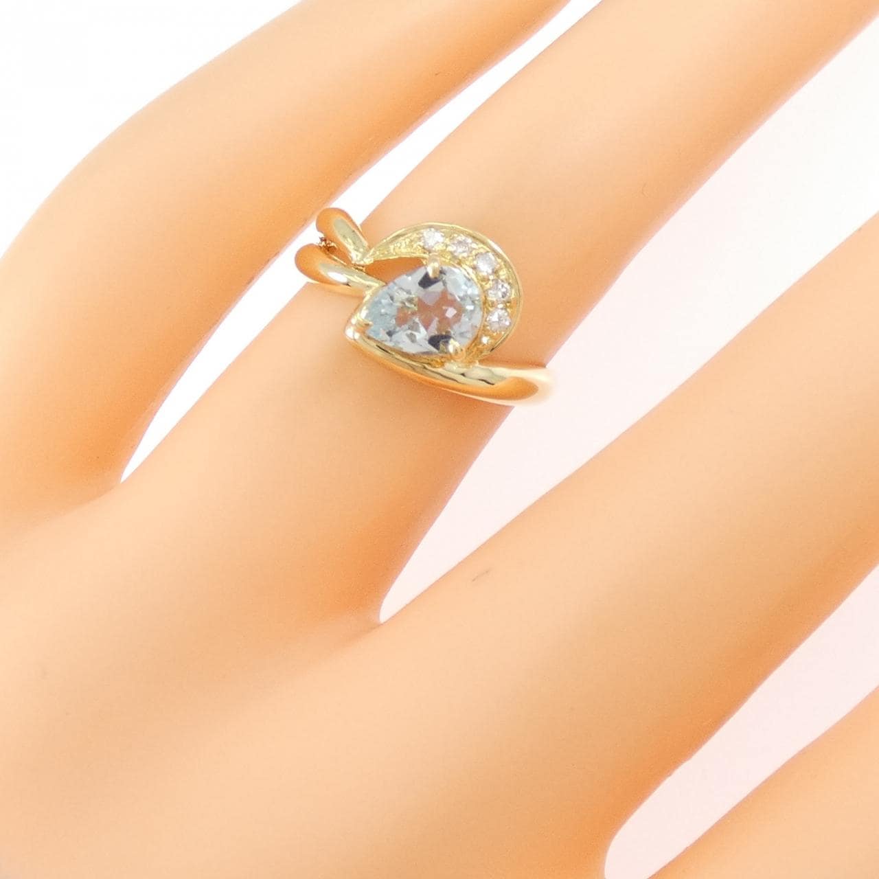 K18YG アクアマリン リング 0.53CT