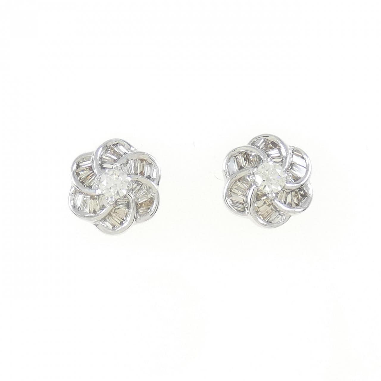 K18WG ダイヤモンド ピアス 0.50CT