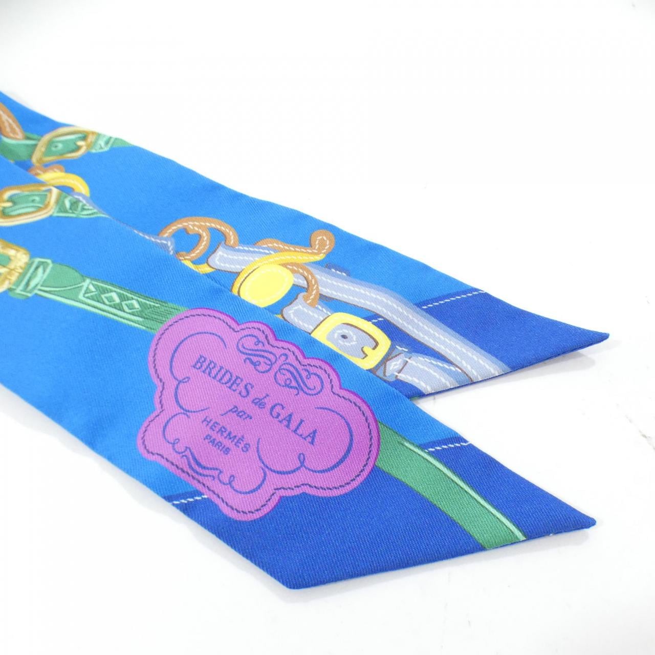 [未使用品] HERMES BRIDES DE GALA APPLIQUE Twilly 063940S 围巾