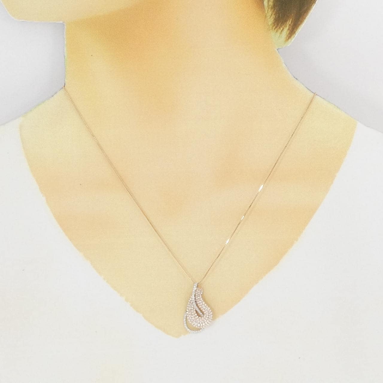 K18WG/K18PG ダイヤモンド ネックレス 0.77CT
