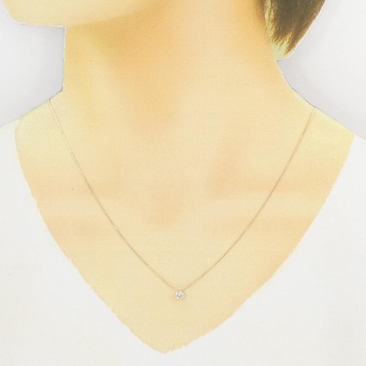 K18YG ソリティア ダイヤモンド ネックレス 0.20CT