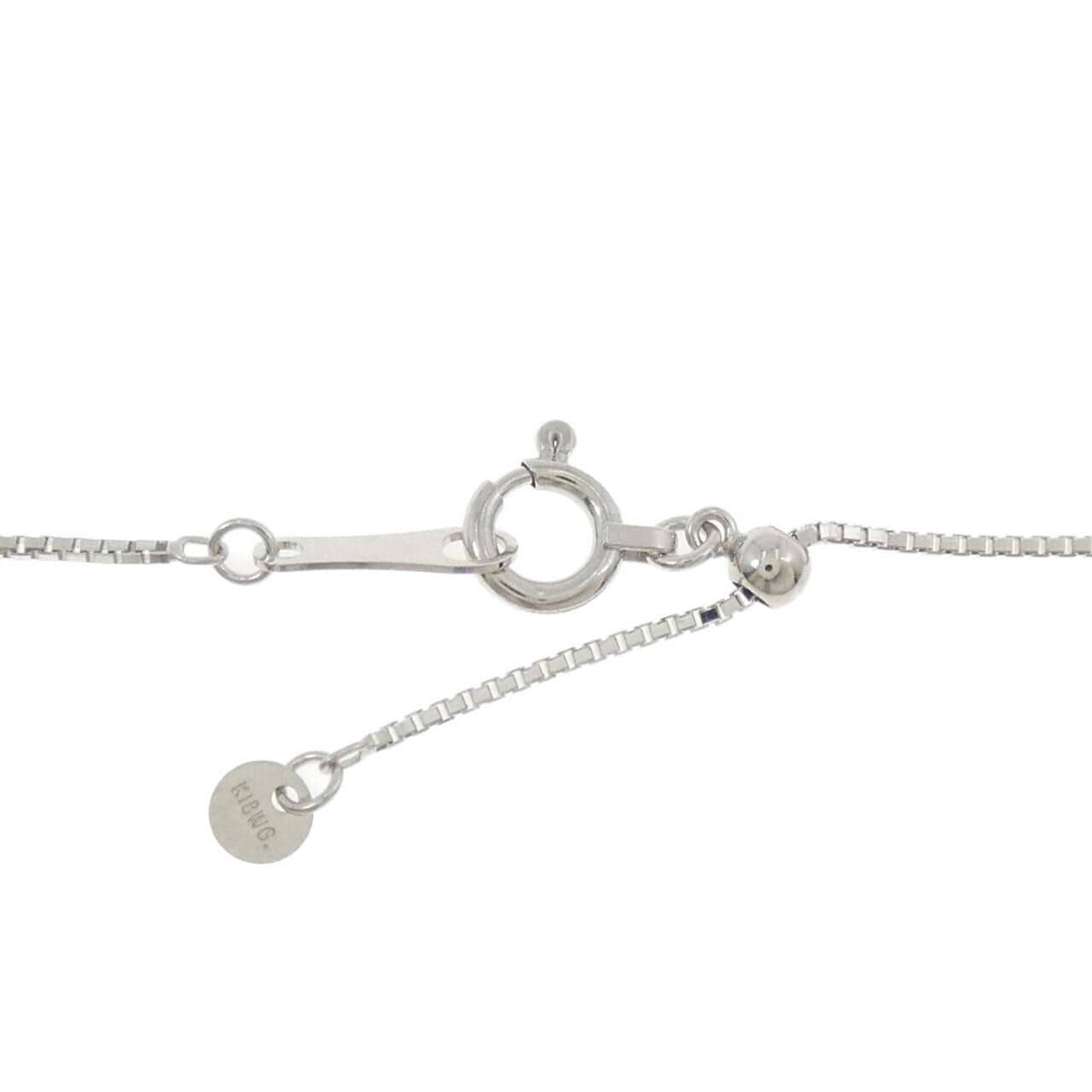 K18WG フラワー ダイヤモンド ネックレス 0.44CT