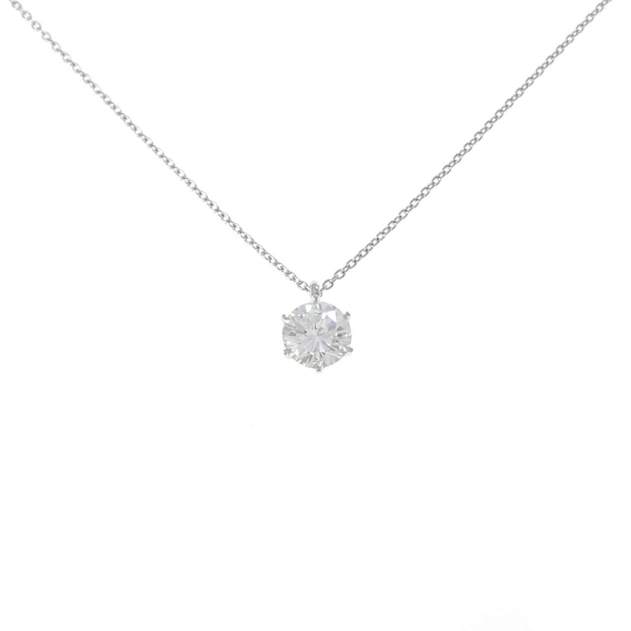 【リメイク】PT900/PT850 ソリティア ダイヤモンド ネックレス 1.056CT G SI1 VG