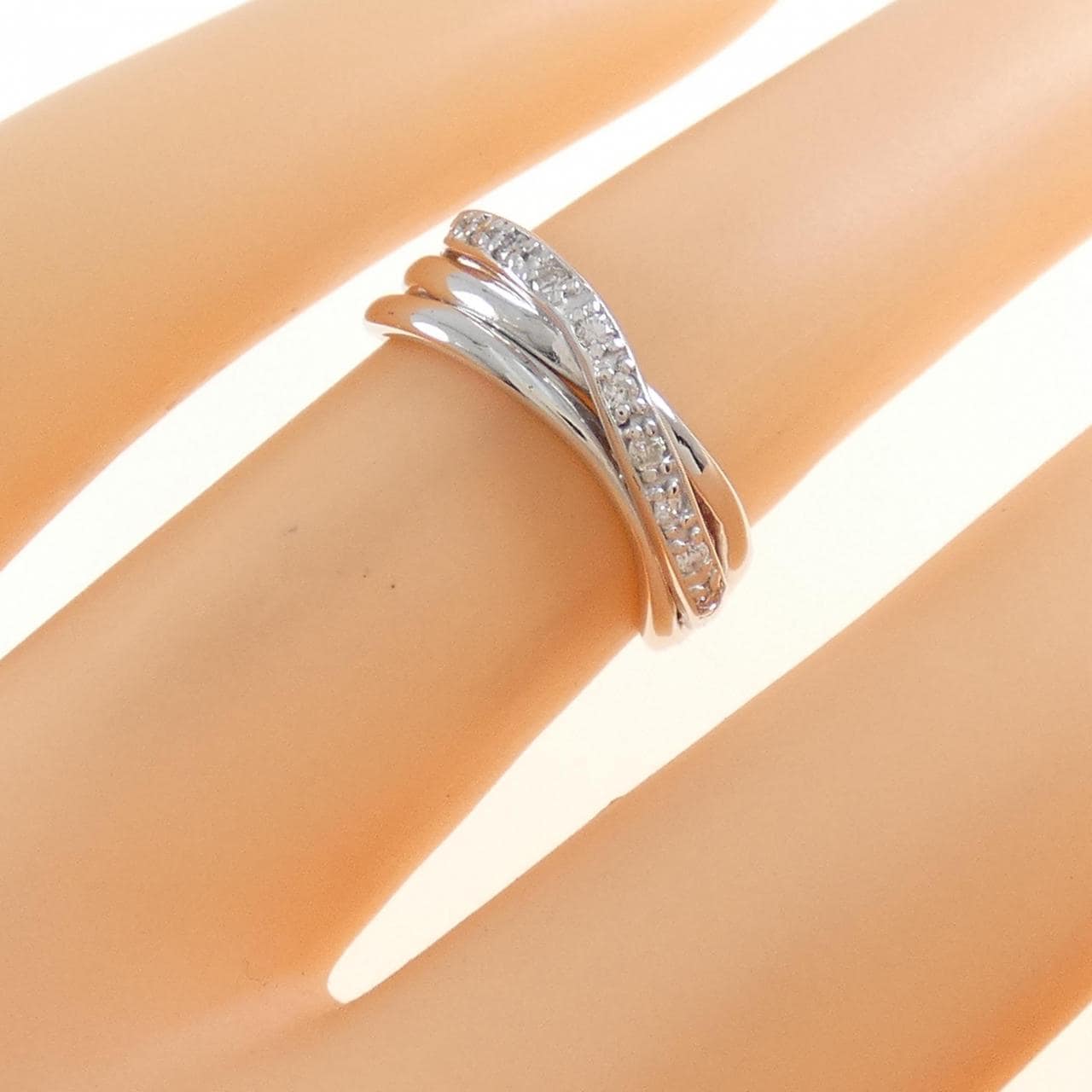 K18WG ダイヤモンド リング 0.10CT