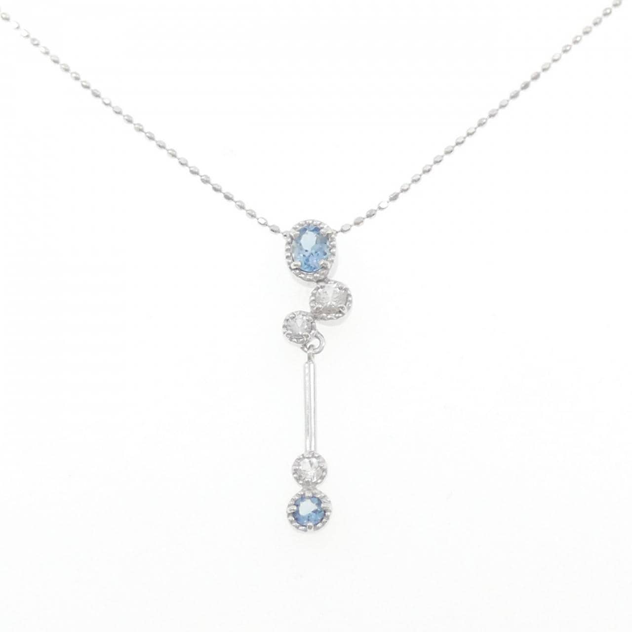 K18WG アクアマリン ネックレス