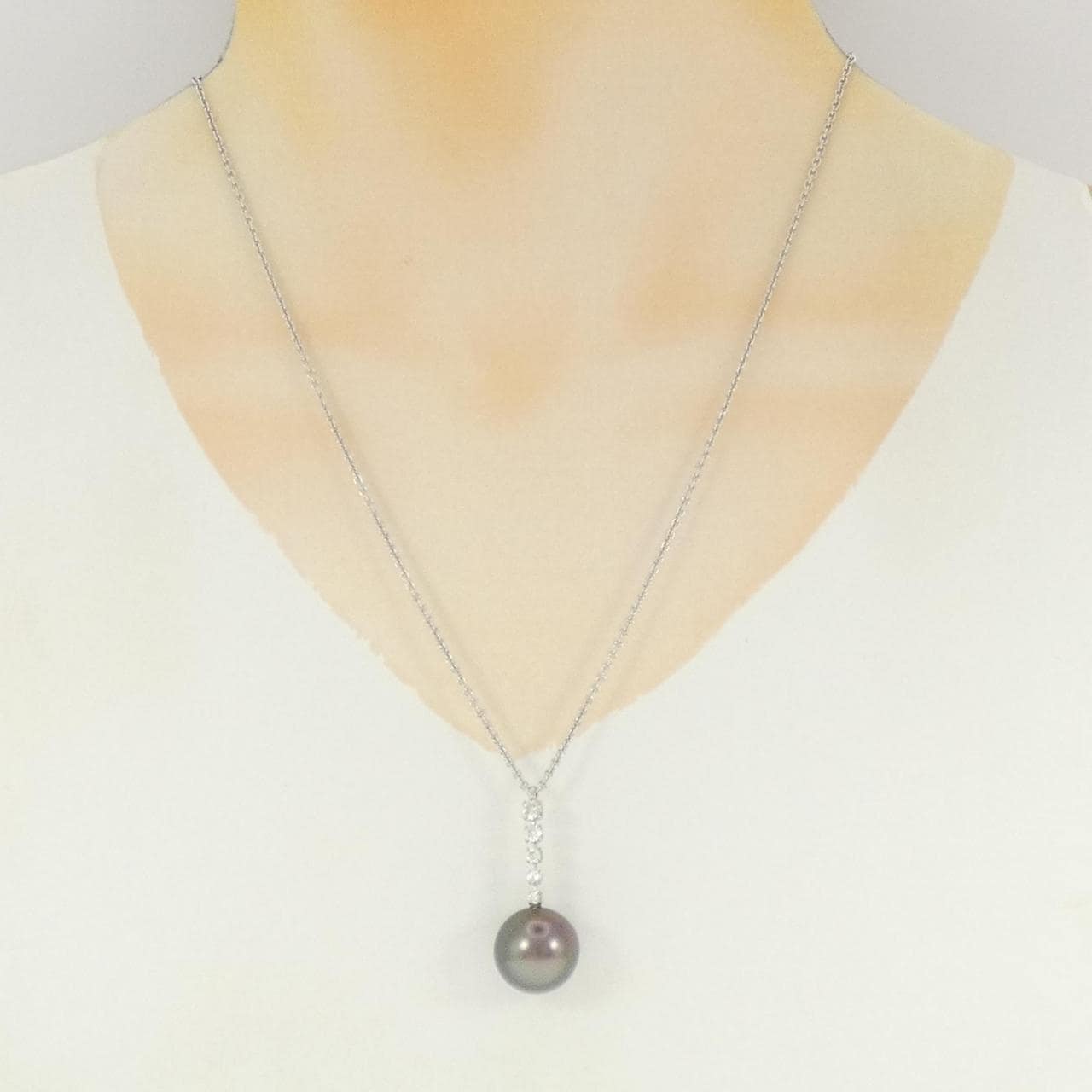 PT850 黒蝶パール ネックレス 14.6mm