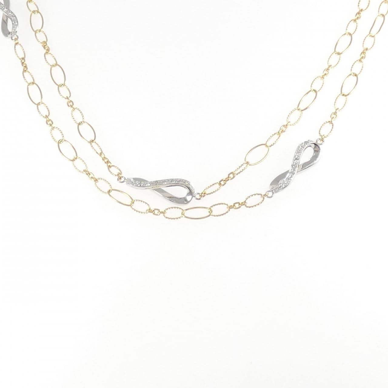 K18YG/K18WG ダイヤモンド ネックレス 0.87CT