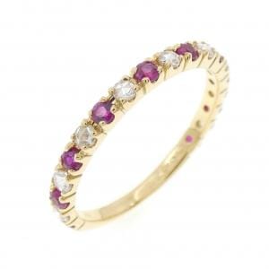 K18YG ルビー リング 0.28CT