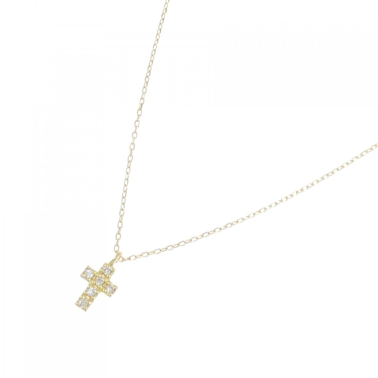 K18YG クロス ダイヤモンド ネックレス 0.04CT