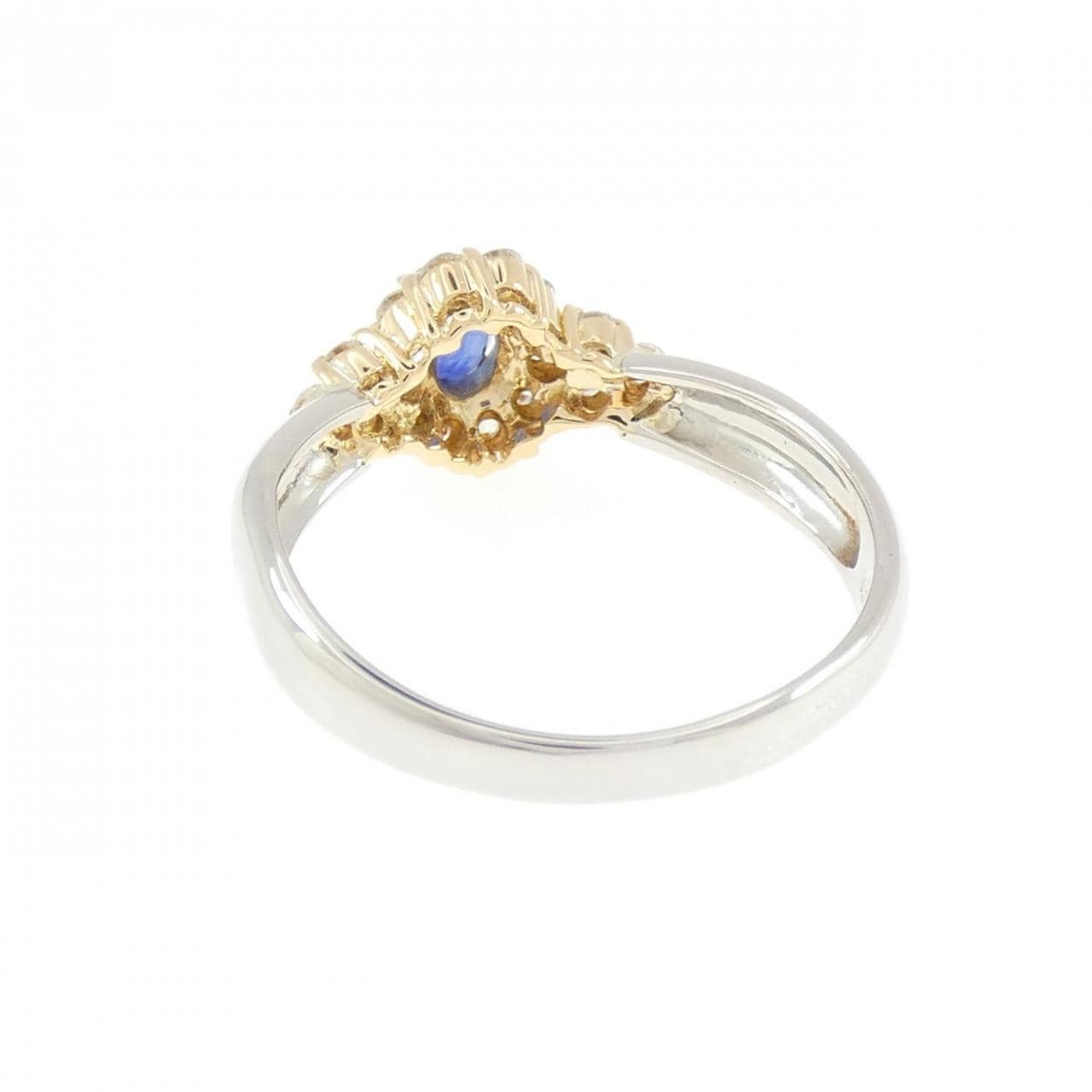 PT900/K18YG サファイヤ リング 0.30CT