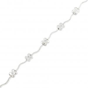 750WG/K14WG フラワー ダイヤモンド ブレスレット 0.38CT