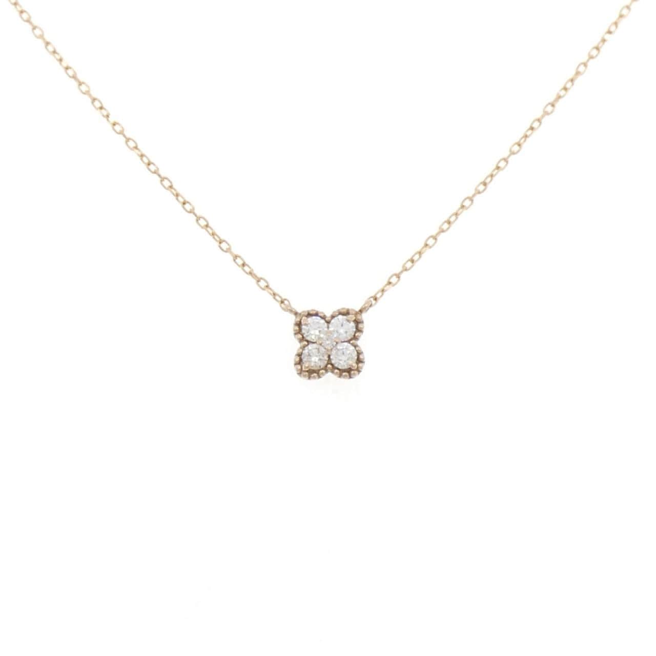 ヴァンドーム フラワー ダイヤモンド ネックレス 0.12CT