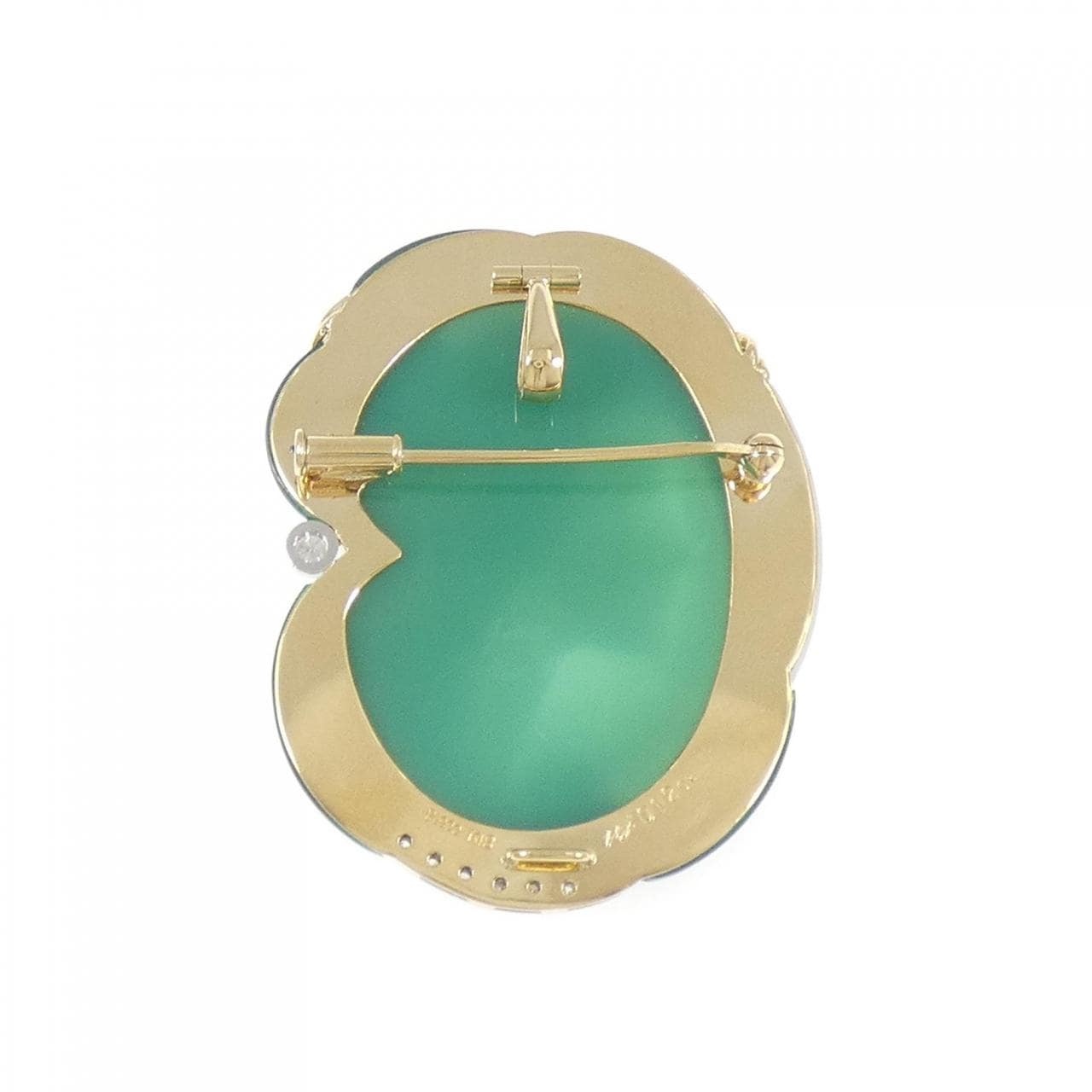 K18YG/PT900 Agate Cameo Brooch