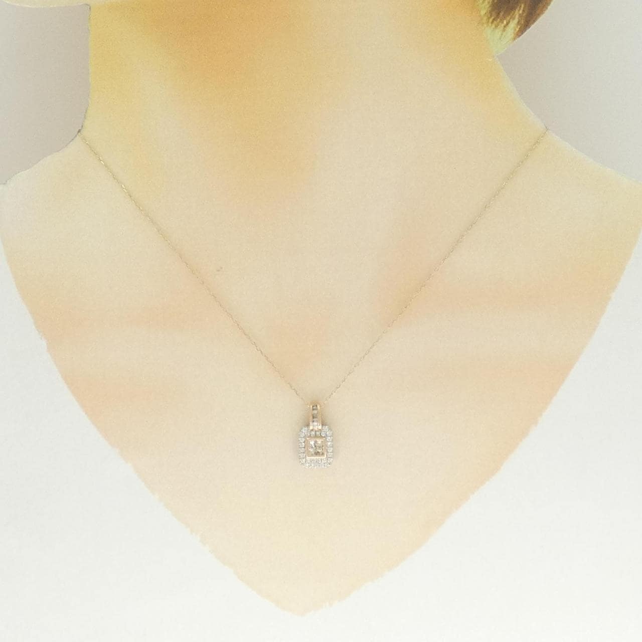 K18PG/PT950 ダイヤモンド ネックレス 0.40CT