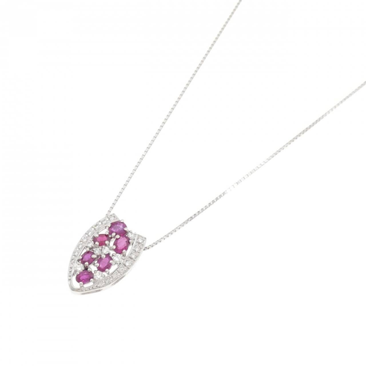 PT900/PT850 ルビー ネックレス 2.16CT