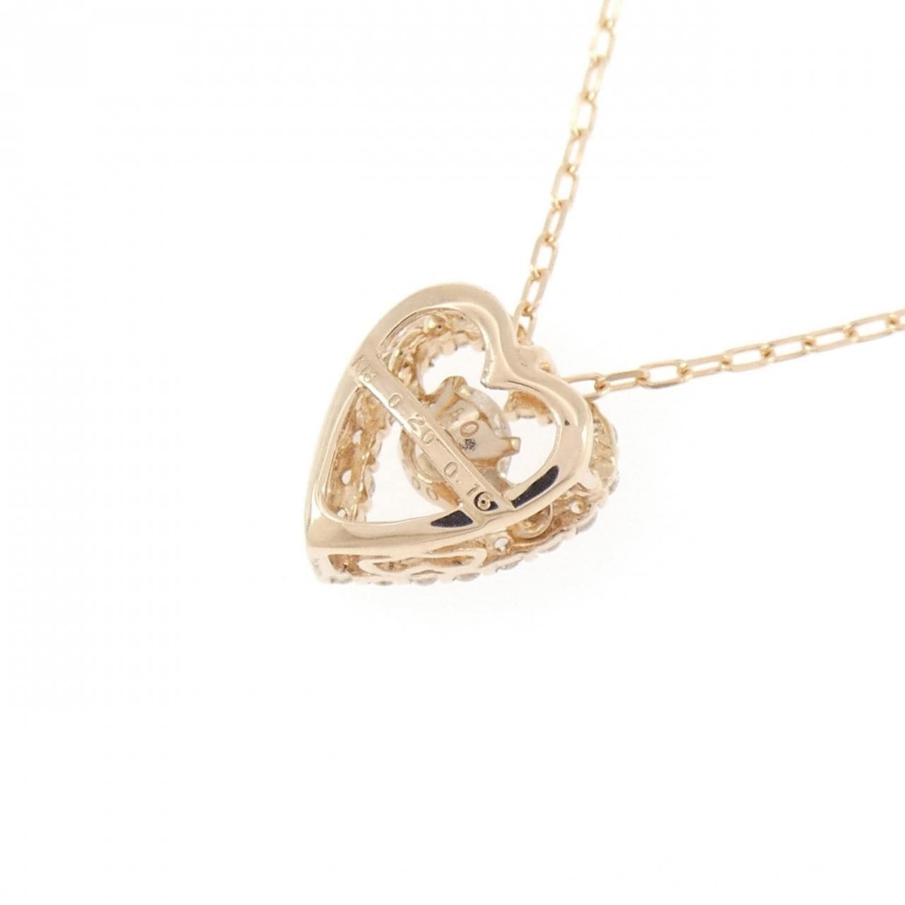 K18PG ハート ダイヤモンド ネックレス 0.20CT