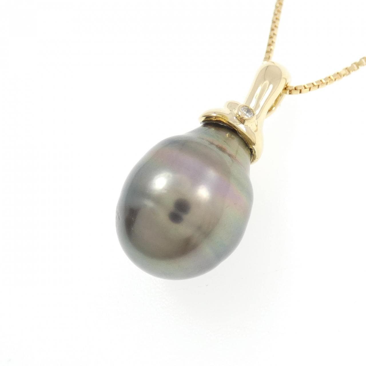 K18YG 黒蝶パール ネックレス