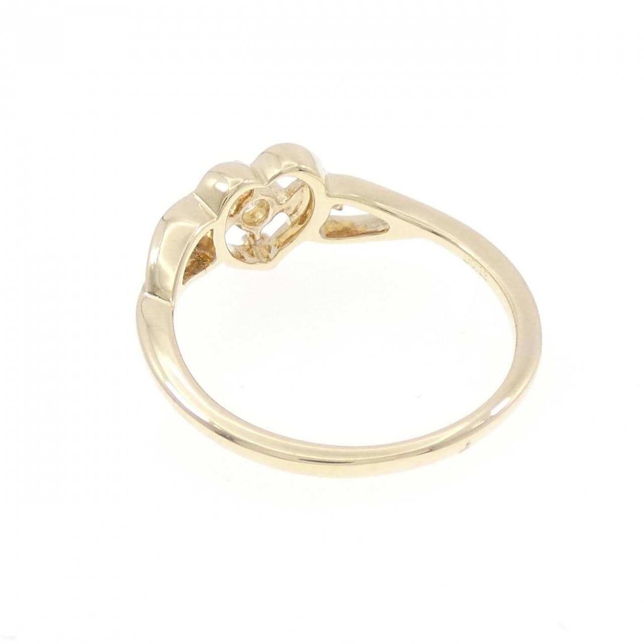 K10YG ハート ダイヤモンド リング 0.13CT