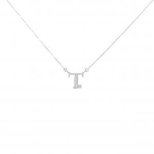 K10WG イニシャルT ダイヤモンド ネックレス