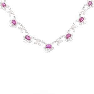 K18WG ルビー ネックレス 4.35CT