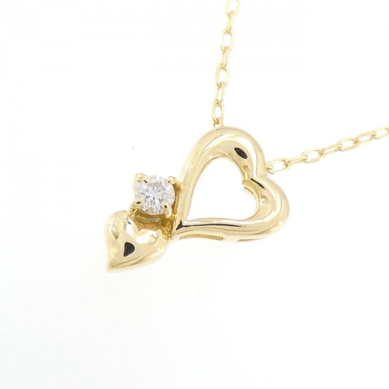 K18YG ハート ダイヤモンド ネックレス 0.05CT