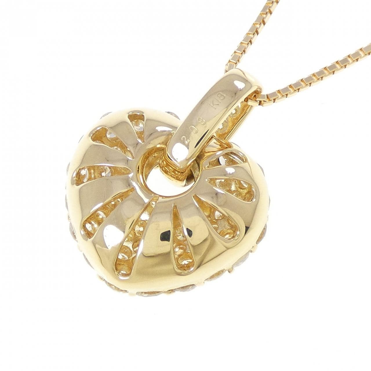 K18YG パヴェ ダイヤモンド ネックレス 2.08CT