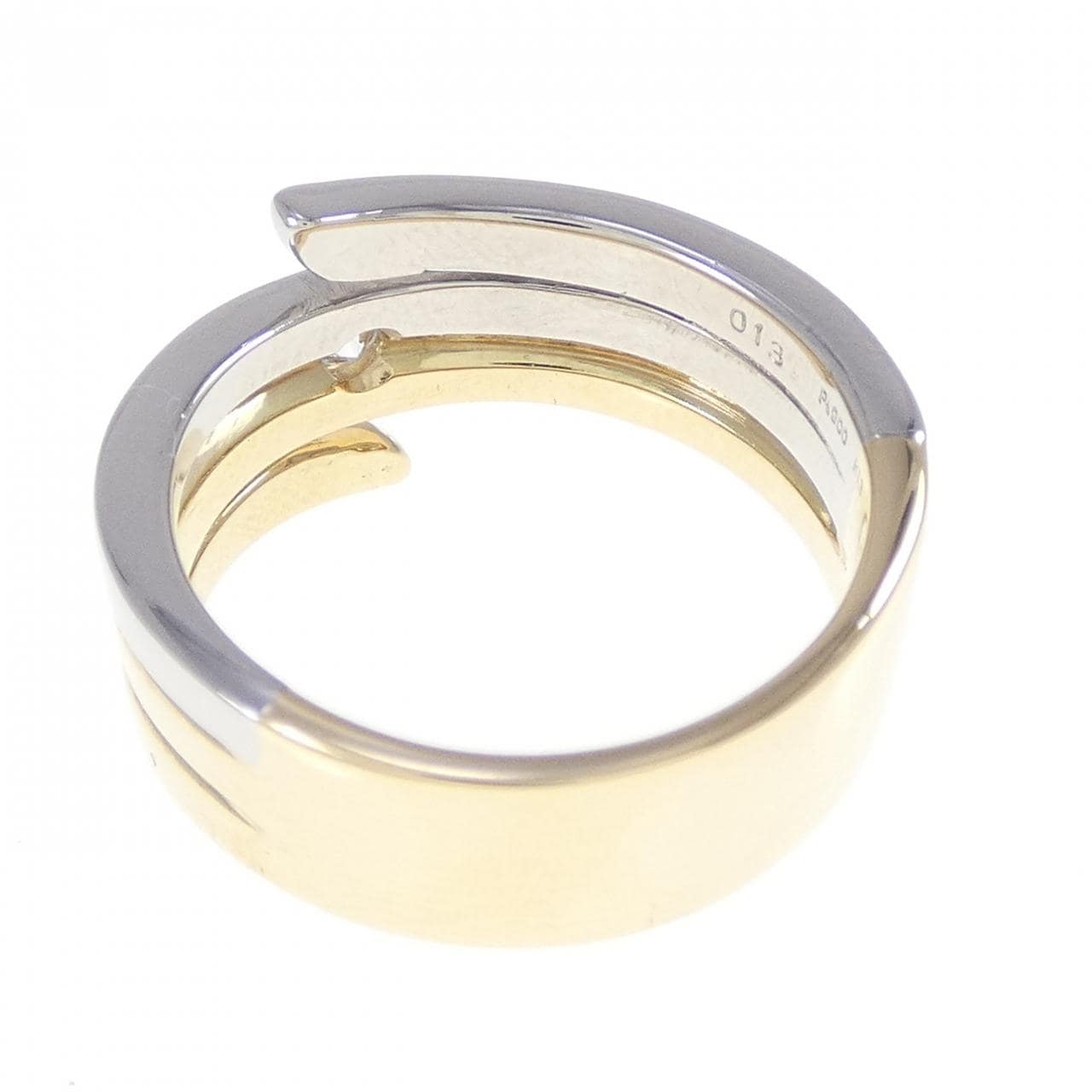 K18YG/PT900 ダイヤモンド リング 0.13CT