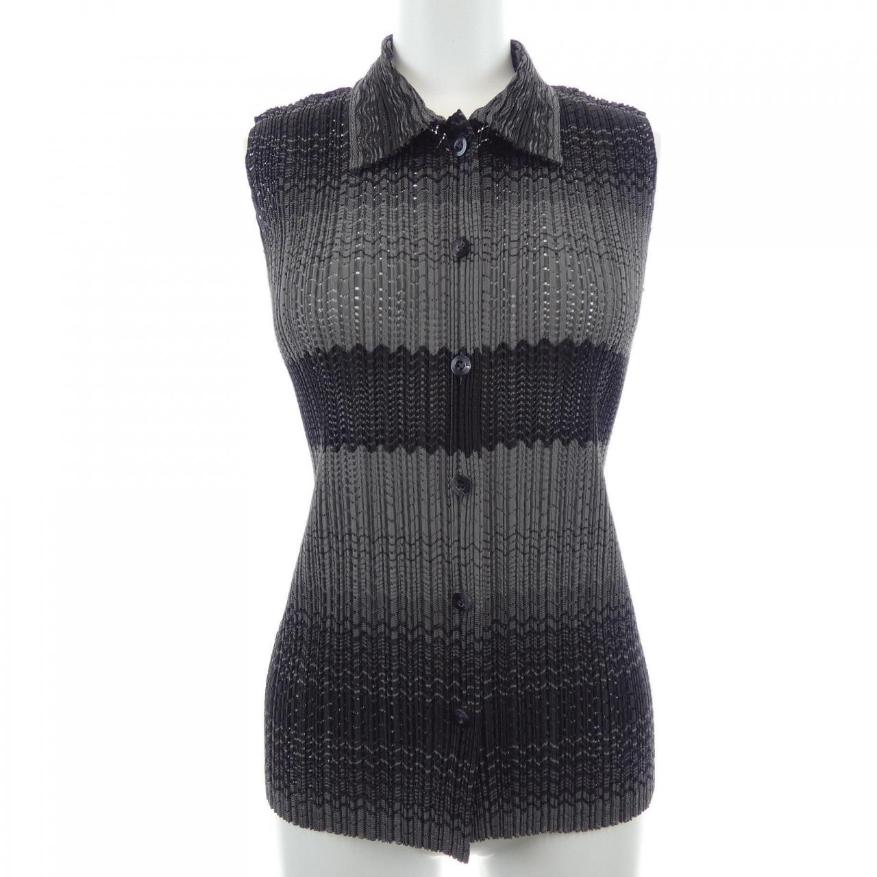 プリーツプリーズ PLEATS PLEASE 2007 メッシュグラデーションボーダー PP73-JJ502 7562073 ベスト