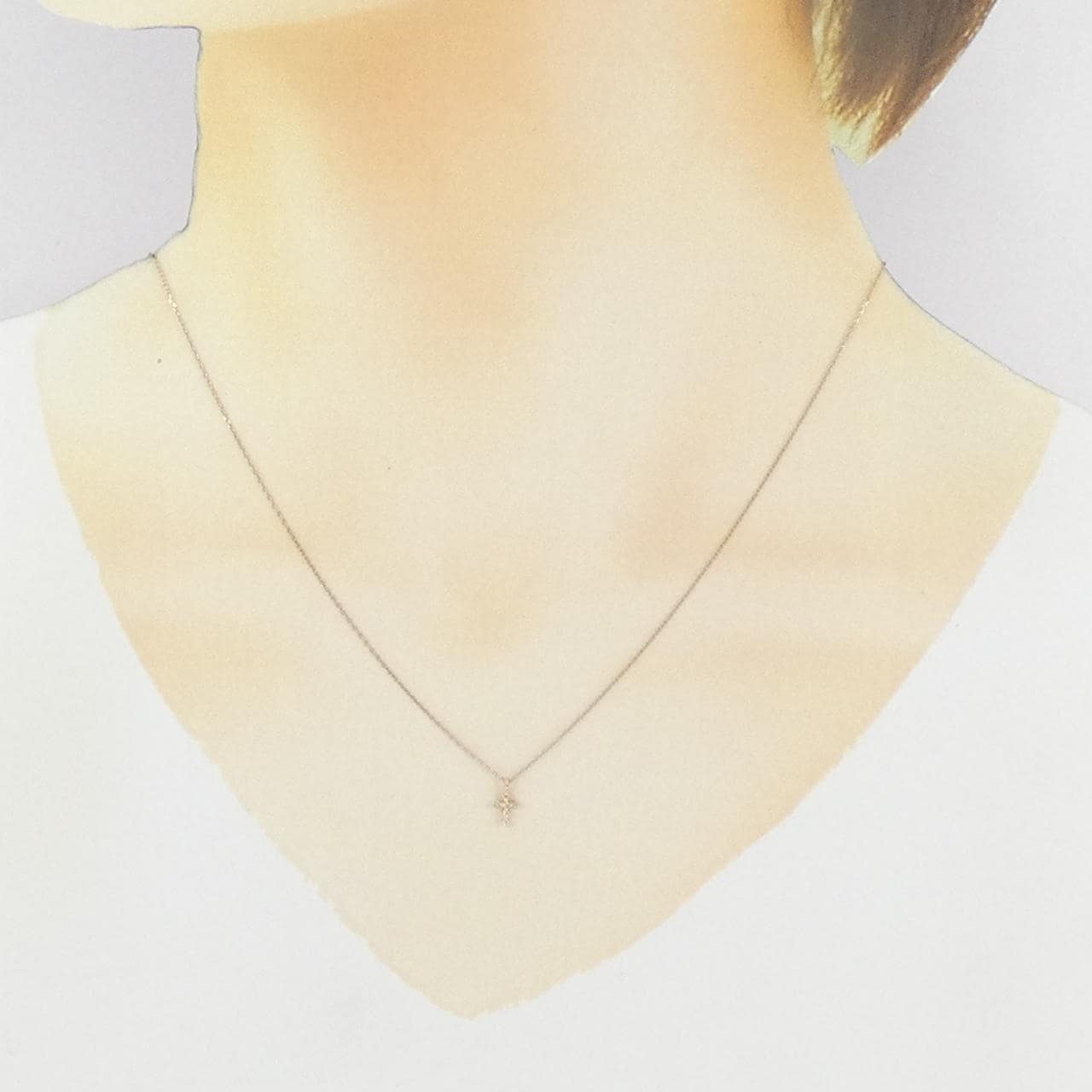 K10PG クロス ダイヤモンド ネックレス