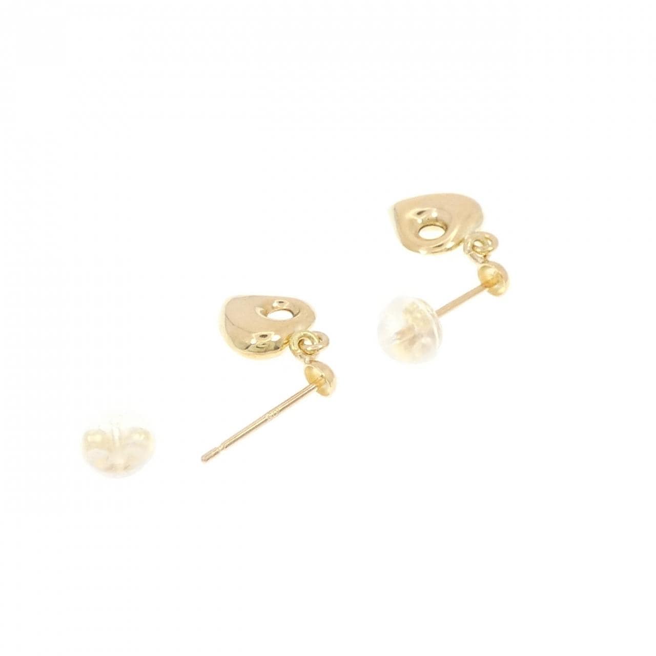 K18YG heart earrings