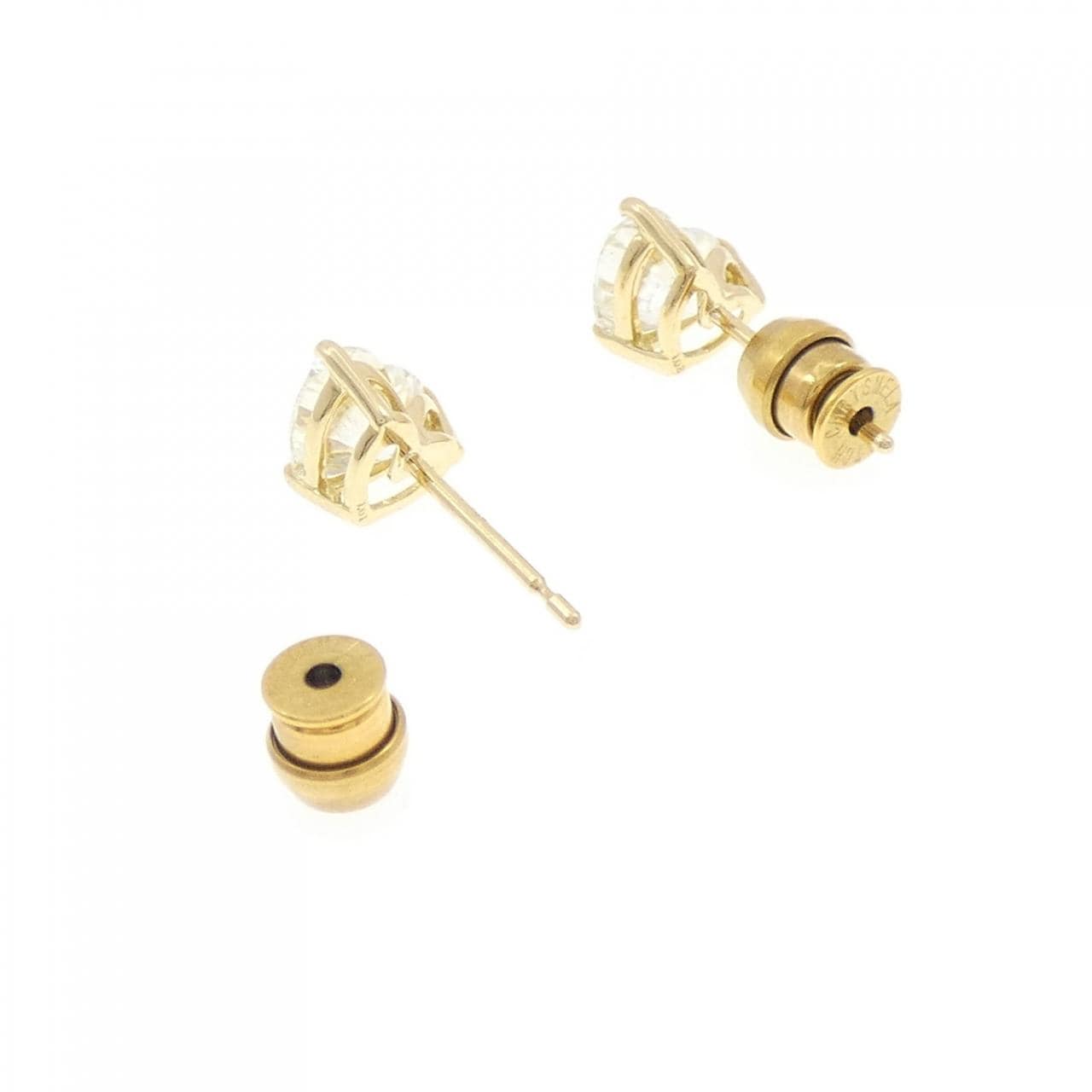 【リメイク】K18YG/ST ダイヤモンド ピアス 1.02CT 1.01CT M-VLY SI1 ハートシェイプ