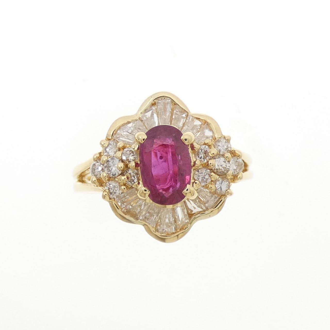 K18YG ルビー リング 0.75CT