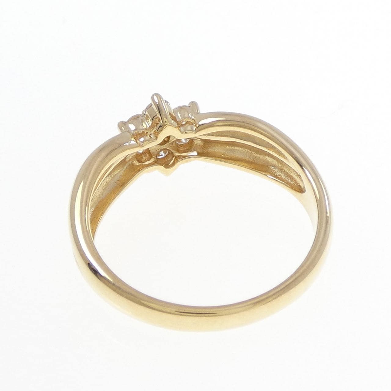 18KYG フラワー ダイヤモンド リング